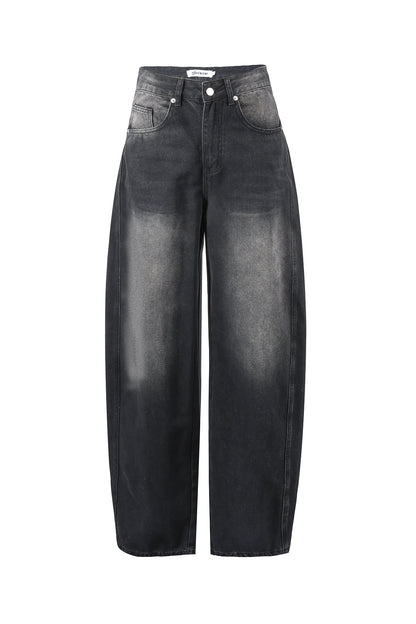 Dames barrel jeans / Balloon jeans - zwart