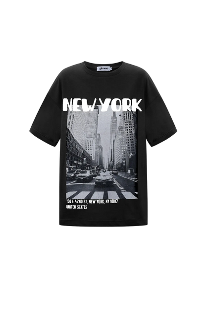 Gimme shirt: New York T-shirt dames - 🖤Zwart, 🤎Bruin
