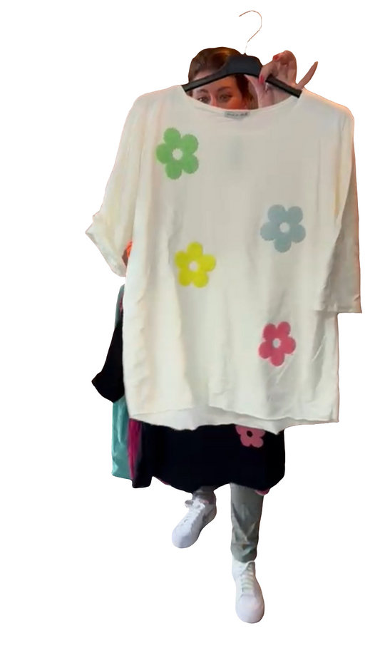 fetival outfit dames top felle bloemen