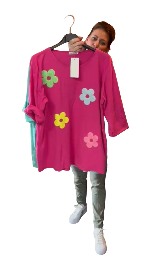 fetival outfit dames top felle bloemen