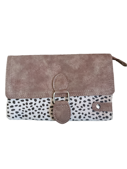 Kleine dames cheeta schoudertas/ crossbody - Beige/ Camel | Festival Ready collectie
