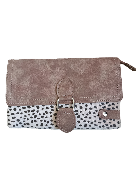 Kleine dames cheeta schoudertas/ crossbody - Beige/ Camel | Festival Ready collectie
