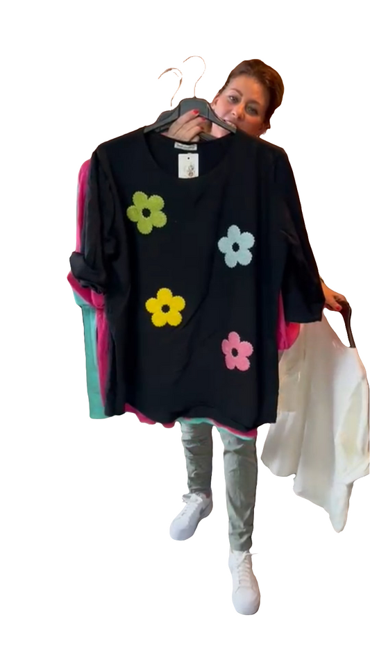 fetival outfit dames top felle bloemen