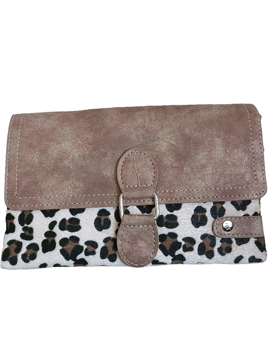 Kleine dames schoudertas/ crossbody Leo print - Beige/ Camel | Festival Ready collectie