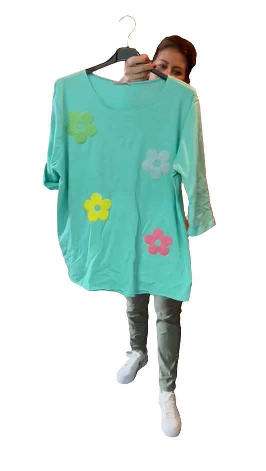 fetival outfit dames top felle bloemen