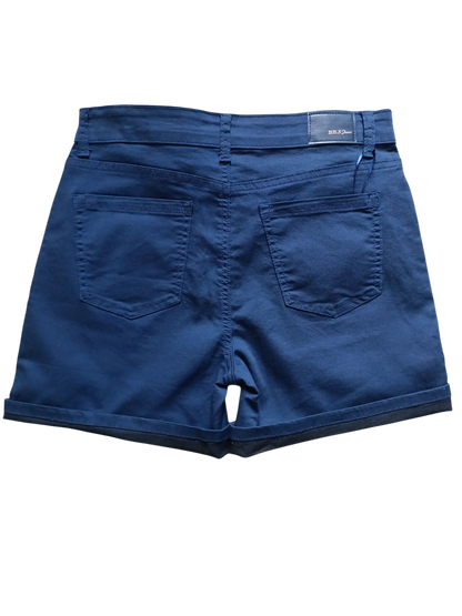 BBS Jeans fashion Shorts (blauw) voor dames zonder het sjaaltje - achterkant.