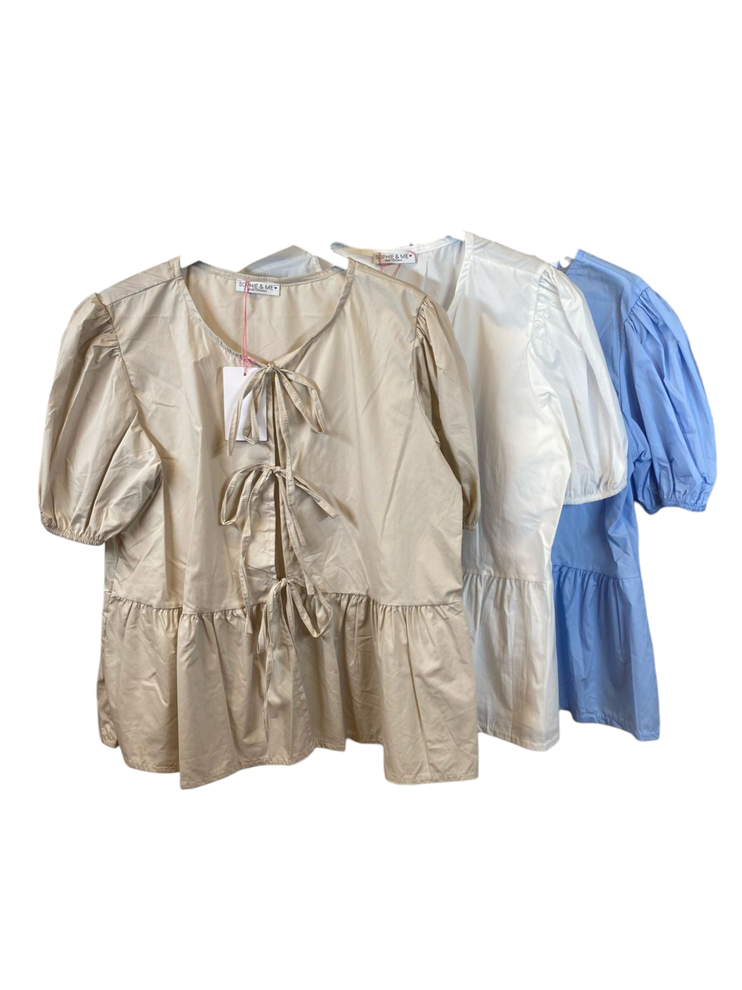 Dames festival/ peplum top met strik