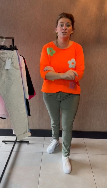 fetival outfit dames top felle bloemen