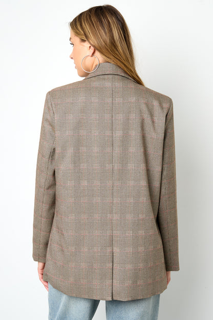 Polyestervezel Vrouwen Suit Set Conservatief Geruit Herfst/Winter