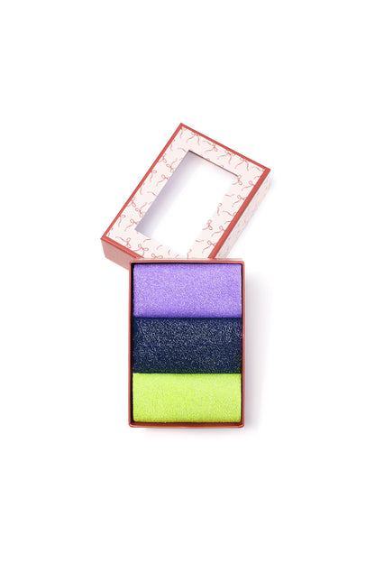 Katoenen sokken voor dames; 3-delige cadeau  set - verschillende kleuren| Sparkle on Me collectie