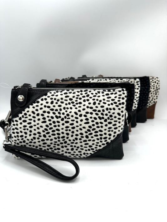 Kleine dames schoudertas/ crossbody - zwart/ wit | Festival Ready collectie
