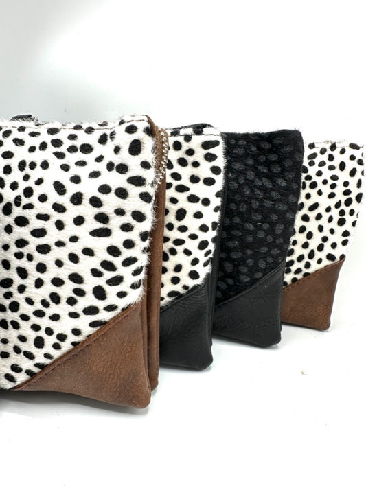Kleine dames schoudertas/ crossbody - Bruin/ Wit | Festival Ready collectie