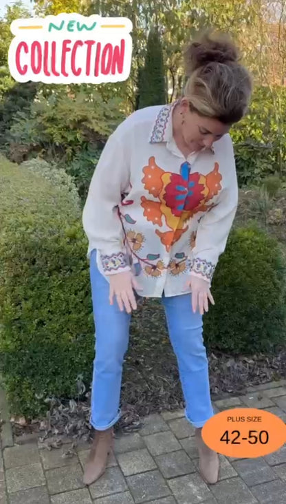 Dames festival blouse in grote maten – stoere look