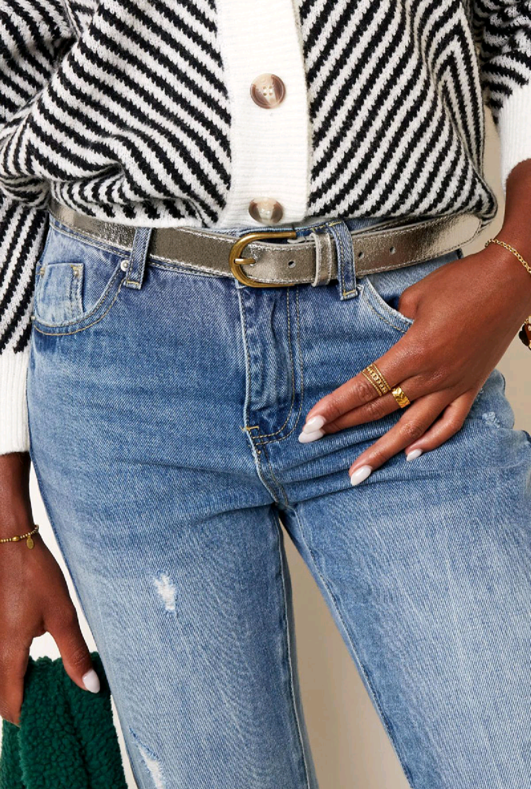 metallic riem dames