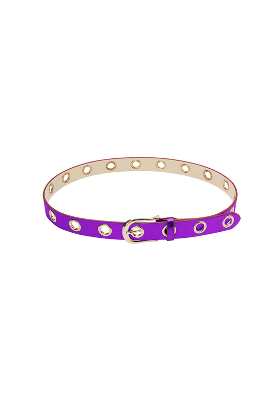 metallic dames riem met gouden ringen