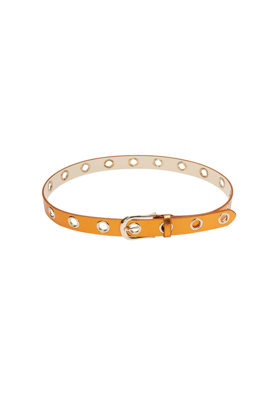 Metallic riem dames; met ringen – Oranje | Festival Ready collectie