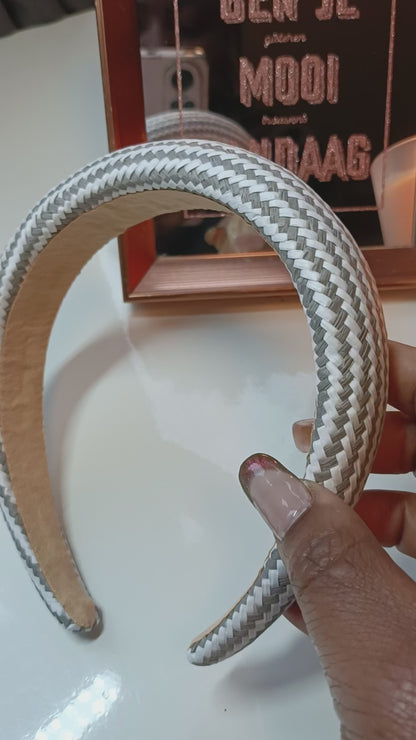 Diadeem haarband dikke dames haarband zigzag - Grijs | Tee Time collectie