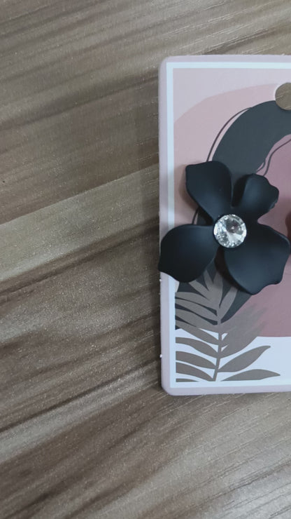 Dames oorbellen zomerbloem - Zwart | Lente & Pastels collectie