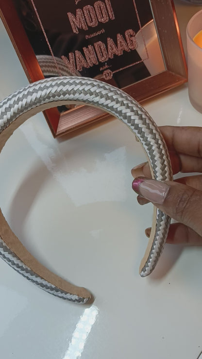 Diadeem haarband dikke dames haarband zigzag - Grijs | Tee Time collectie