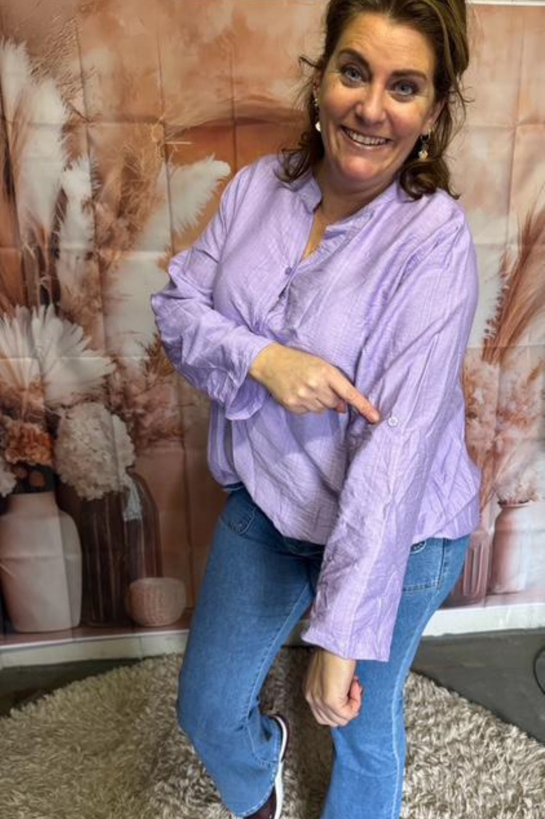 Plussize dames top met knoopjes 