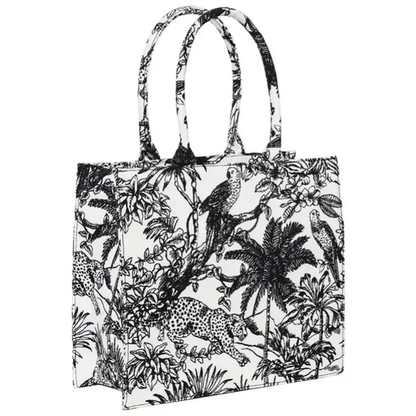 Dames handtas/ shopper Jungle print - Zwart/wit | Animal collectie
