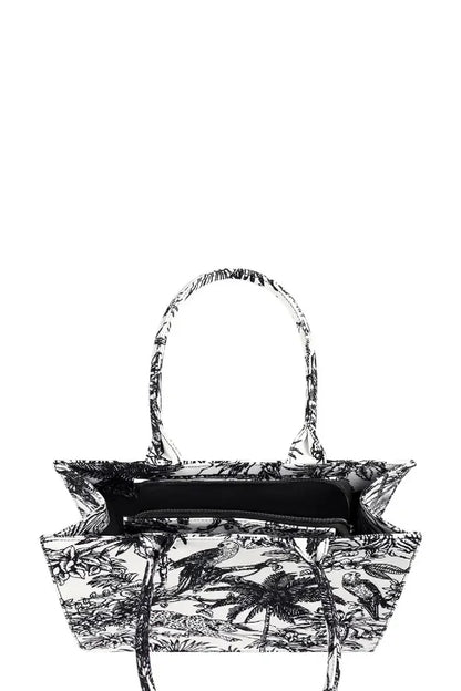 Dames handtas/ shopper Jungle print - Zwart/wit | Animal collectie