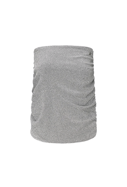 Dames glitter rok / mini rok met glitter draad - Zilver | Sparkle on Me collectie