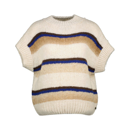 Amélie & Amélie: gebreide trui met korte mouwen dames; Battipaglia - Beige