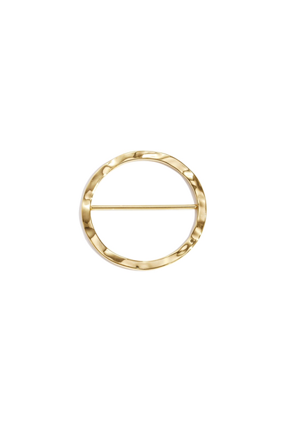Sjaalring / sjaal gesp; golvend - Goud