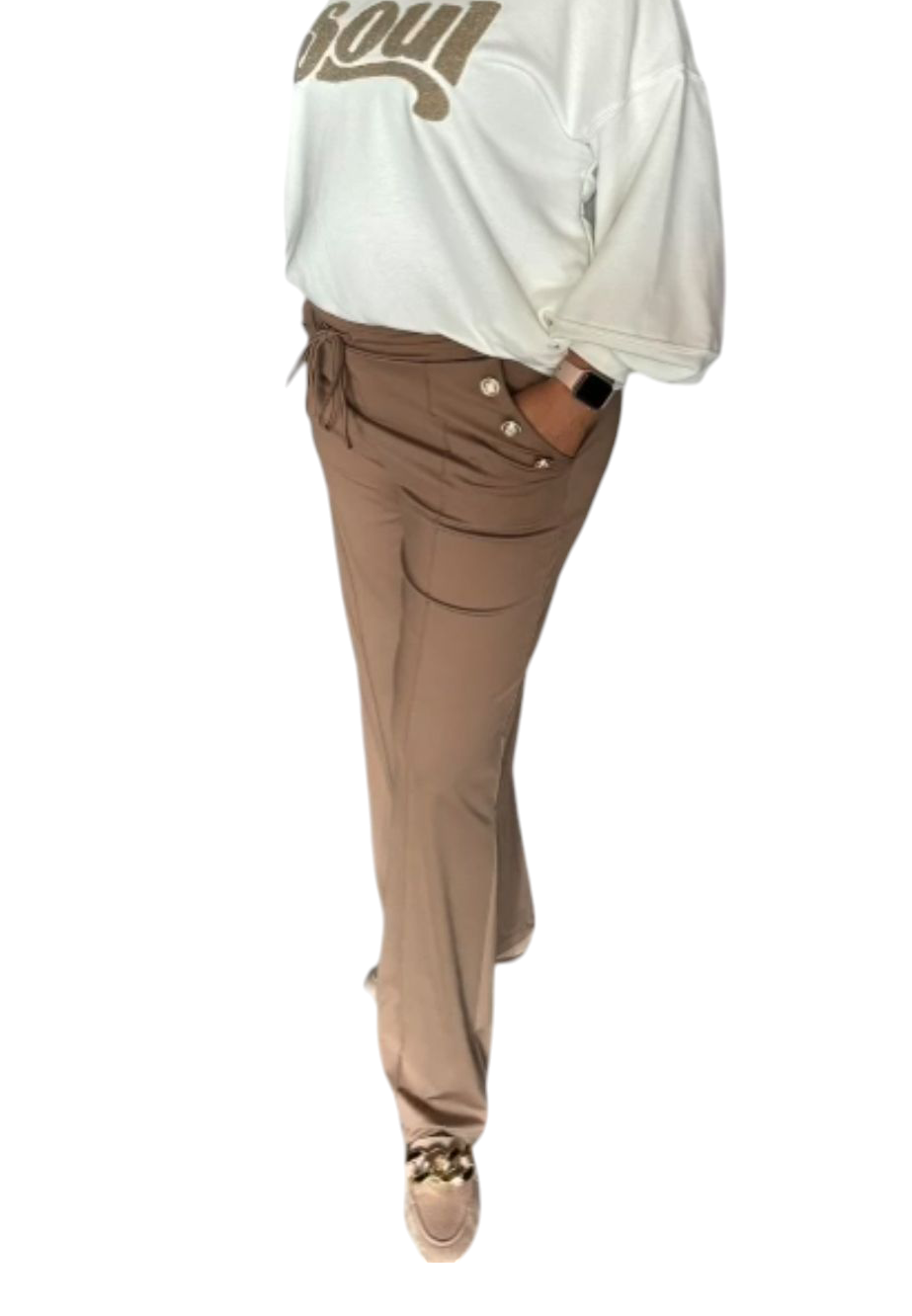 Dames travel jogger broek - Camel | Confident Neutrals collectie