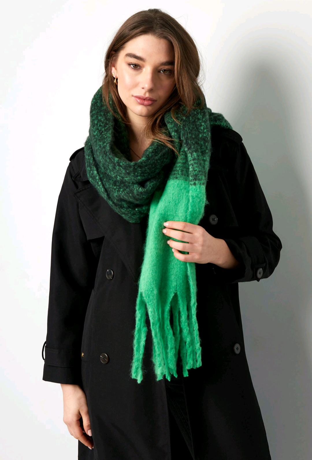 Winter sjaal dames/ Herfst sjaal dames - Zwart/Beige | Fall4me collectie