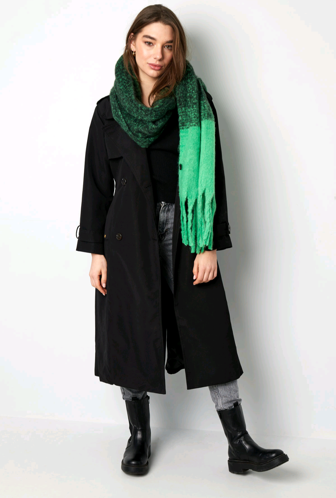 Winter sjaal dames/ Herfst sjaal dames - Zwart/Beige | Fall4me collectie